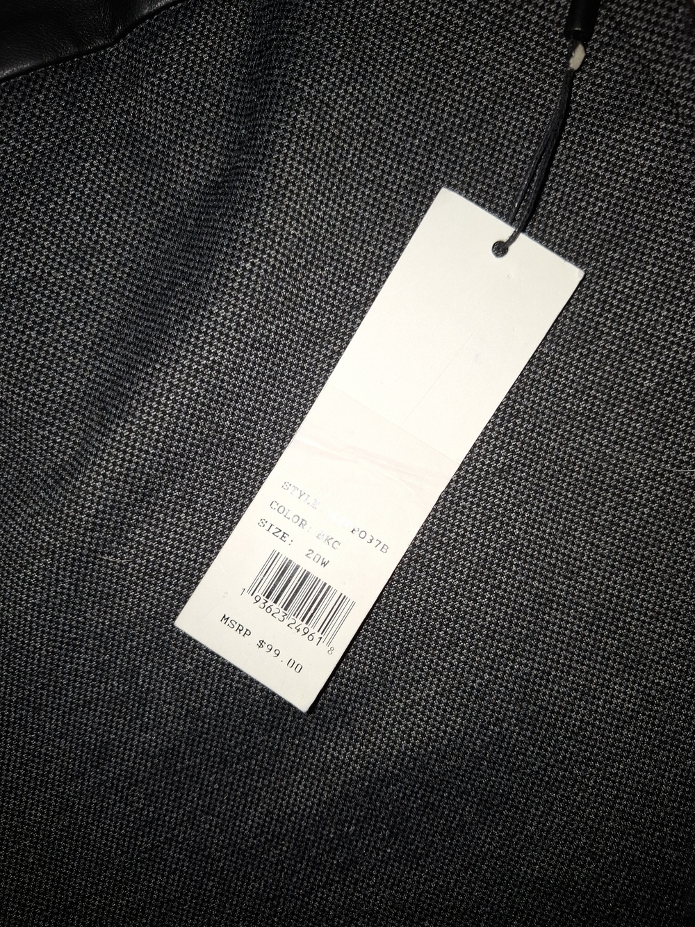 Calvin Klein Charcoal Ponte Ankle Pants with Faux-Leather Trim 20W - Picture 4 of 8